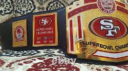 San Francisco 49ers SF Super Bowl Championship Belt Title Leather Brass 2mm