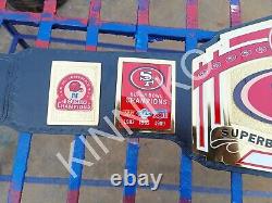 San Francisco 49ers SF Superbowl Championship Belt Adult 2mm Brass