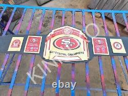 San Francisco 49ers SF Superbowl Championship Belt Adult 2mm Brass