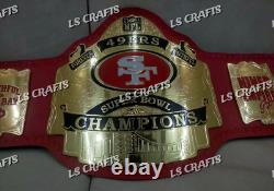 San Francisco 49ers SF Superbowl Championship Belt Adult Size 2MM Brass Plated