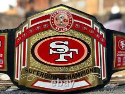 San Francisco 49ers SF Superbowl Championship Belt Adult Size 2mm Brass Plated