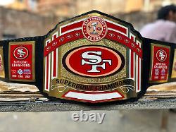 San Francisco 49ers SF Superbowl Championship Belt Adult Size 2mm Brass Plated