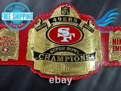 San Francisco 49ers SF Superbowl Championship Belt Adult Size Brass Plated