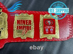 San Francisco 49ers SF Superbowl Championship Belt Adult Size Brass Plated