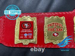 San Francisco 49ers SF Superbowl Championship Belt Adult Size Brass Plated