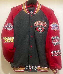 San Francisco 49ers SUPER BOWL 5X CHAMPIONS Jacket by G-III NFL Licensed-NEW