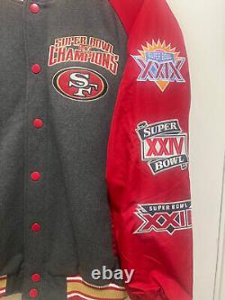 San Francisco 49ers SUPER BOWL 5X CHAMPIONS Jacket by G-III NFL Licensed-NEW