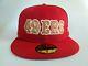 San Francisco 49ers Saloon Script New Era 59FIFTY Fitted Cap sz 8 hat rare vtg