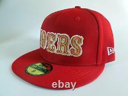 San Francisco 49ers Saloon Script New Era 59FIFTY Fitted Cap sz 8 hat rare vtg