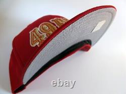 San Francisco 49ers Saloon Script New Era 59FIFTY Fitted Cap sz 8 hat rare vtg