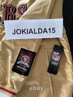 San Francisco 49ers Satin Jacket Gold NFL Team Apparel Men Size L New NWT