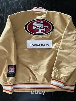 San Francisco 49ers Satin Jacket Gold NFL Team Apparel Men Size L New NWT