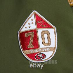 San Francisco 49ers Satin Olive Green Bomber Varsity Jacket Embroidery Patches