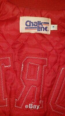San Francisco 49ers Satin Starter Jacket Vintage Medium Throwback CHALKLINE