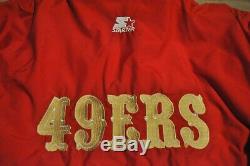 San Francisco 49ers Starter Heavy Parka Jacket Quilted Lining Hood Men Red L