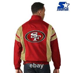 San Francisco 49ers Starter IMPACT THROWBACK Half-Zip Pull Over Jacket Scarlet