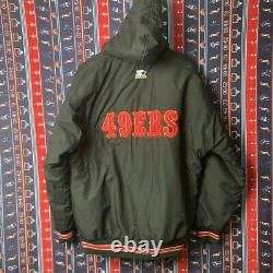 San Francisco 49ers Starter NFL Full Zip Hooded Puffer Jacket XL