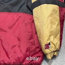 San Francisco 49ers Starter Puffer Jacket Mens XL Colorblock Full Zip Vintage 80