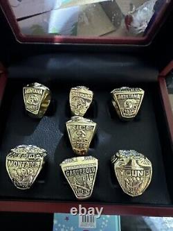 San Francisco 49ers Super Bowl & Championship Replica Rings Set Of 7