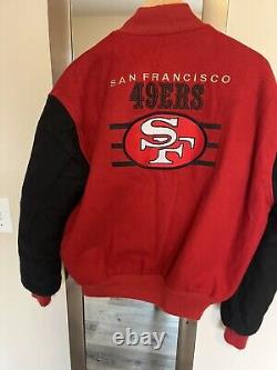 San Francisco 49ers Varsity Bomber Jacket/Coat Vintage 90s DeLong NFL Size Large