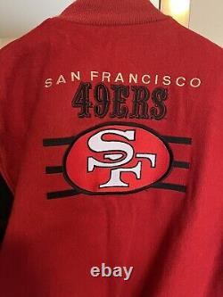 San Francisco 49ers Varsity Bomber Jacket/Coat Vintage 90s DeLong NFL Size Large