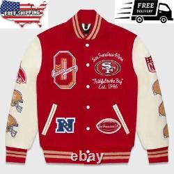 San Francisco 49ers Varsity Jacket Football-NFL Wool Varsity Jacket FREE SHIPP