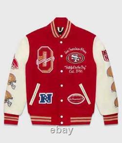 San Francisco 49ers Varsity Jacket Football-NFL Wool Varsity Jacket FREE SHIPP