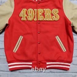 San Francisco 49ers Varsity Jacket Size S Made in USA Leather Wool Lined Vtg