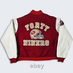 San Francisco 49ers Vintage 80s Chalk Line Varsity Jacket NFL Red Coat