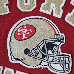 San Francisco 49ers Vintage 80s Chalk Line Varsity Jacket NFL Red Coat