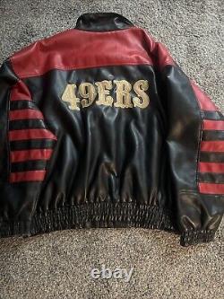 San Francisco 49ers Vintage 90s Game Day Leather Jacket Game Day NFL Football