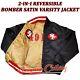 San Francisco 49ers Vintage Logos 80's Reversible Satin Bomber Varsity Jacket