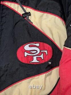 San Francisco 49ers Vintage Pro Player NFL Hooded Pullover Jacket Men Size Large