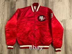 San Francisco 49ers Vintage Starter Jacket Size L Mens Red Satin Gold