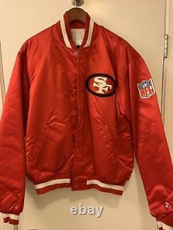 San Francisco 49ers Vintage Starter Jacket Size XL Mens Red Satin Gold