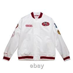 San Francisco 49ers White MITCHELL&NESS City Collection Lightweight Satin Jacket