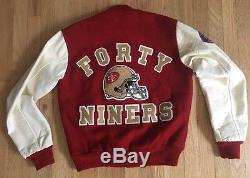 San Francisco 49ers Wool Letterman Varsity Jacket Chalk Line Vintage Small