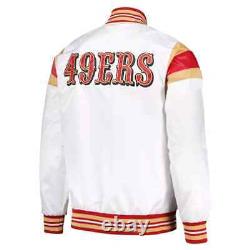 San Francisco Jacket 49ears Vintage Bomber White Satin Vintage Varsity Jacket