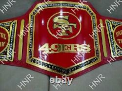 San Francisco SF 49ers Super Bowl Championship Belt Adult Size Leather Title