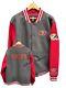 Size M San Francisco 49ers Red Grey NFL Bomber Jacket MSRP $160 Medium Men's