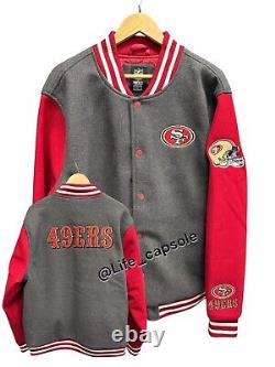 Size M San Francisco 49ers Red Grey NFL Bomber Jacket MSRP $160 Medium Men's