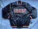 Starter Black Label San Francisco 49ers Logo Black Red Snap Satin Jacket Size M