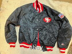 Starter Jacket San Francisco 49ers Mens Black Vintage Style Rare