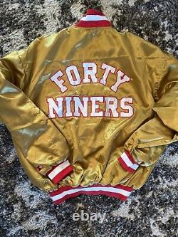 Starter NFL San Francisco Forty Niners 49ers Gold Satin Jacket SizeS M L XL 2xl