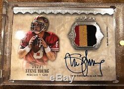 Steve Young Topps 5 Star Pristine Auto 3-color Jersey Patch /75 49ers HOF SB MVP