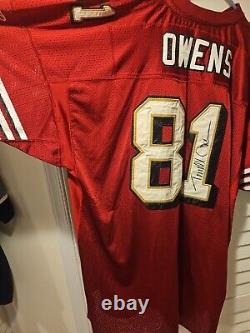 Terrell Owens San Francisco 49ers Reebok Home Red Jersey Signed Size 60