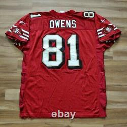 Terrell Owens T. O. San Francisco 49ers Jersey Red Reebok Authentic Sewn 54 2xl