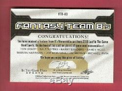 Tom Brady Joe Montana Jim Brown Irvin Barry Sanders 8 Game Used Jersey Card Leaf