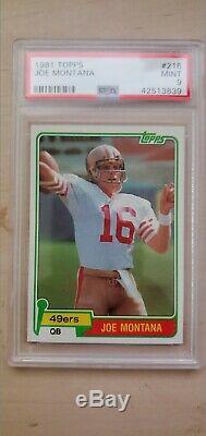Topps 1981 Joe Montana San Francisco 49ers RC #216 Football Card PSA MINT 9