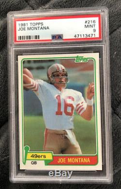 Topps 1981 Joe Montana San Francisco 49ers RC Rookie #216 PSA 9! Awesome Card
